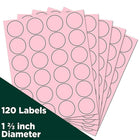 JAM Paper Round Circle Label Sticker Seals, 1 2/3 inch diameter, Baby Pink, 3 Sets of 120 (147628279g)-Pink