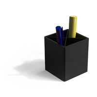TRU RED Divided Plastic Pencil Cup - Black-Use this pencil cup to keep writing highlighters, pencils, pens at your fingertips