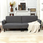 HOMCOM Modern 3 Seater Corduroy Sofa Couch with Rubberwood Legs - Grey-High feet allow easy cleaning underneath by robot vacuums