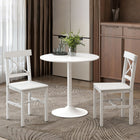HOMCOM - Chaises de salle à manger en bois style ferme avec dossier croisé - blanc - ensemble de 2-Dossier croisé spécial pour offrir un meilleur soutien