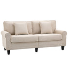 HOMCOM Modern 3-Seater Corduroy Sofa Couch with Rolled Armrest - Beige-Three-seater design is great for compact spaces and yet spacious enough for relaxing with family and friends   