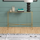 Hudson&Canal Henley 42"W Console Table with Glass Top - Brass-Features easy assembly