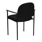 Flash Furniture – Chaise empilable en tissu avec structure en acier et accoudoirs, noir-Rembourrage en tissu noir