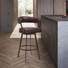 Armen Living - Saturn Tabouret de Bar Pivotant de 76 cm de Hauteur en Similicuir Marron et Métal Auburn Bay-Que vous ayez un îlot de cuisine, une table de bar, une table haute ou une péninsule, nous avons la hauteur idéale pour répondre à vos besoins.

Nos tabourets de bar offrent une hauteur d’assise confortable de 76 cm (30"), tandis que nos tabourets de comptoir vous maintiennent à une hauteur pratique de 66 cm (26").