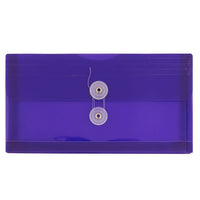 JAM Paper #10 Plastic Envelopes with Button and String Tie Closure, 5.25 x 10, Purple Poly, 24 Pack (921B1pug)-Size: 6.25" x 9.25"