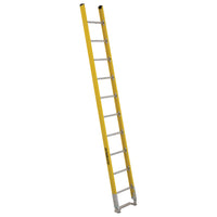 Featherlite 6100 Series 10' Single Section Straight Fiberglass Ladder-Nominal Height: 10'