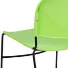 Flash Furniture HERCULES Series Green Ultra-Compact Stack Chair with Black Powder Coated Frame-Carrying Handle to better transport