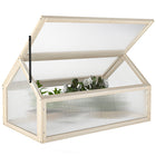 Outsunny - Serre froide en bois avec dessus ouvrant- Châssis de serre de jardin solide et compact pour une utilisation en extérieur et en intérieur  

