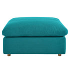 Modway Commix Down Filled Overstuffed Ottoman - Teal-Solid Wood Construction