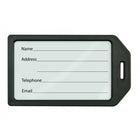 Beslayn - Étiquettes de bagages lourdes avec boucles en plastique - Couverture de fenêtre et inserts inclus - Noir - Pack de 10-Couleurs vives pour faciliter l'identification de vos bagages