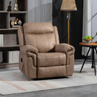 HOMCOM Manual Recliner with Vibration Massage and Side Pockets - Brown-Microfiber material is soft, breathable, and resistant to everyday wear and tear
