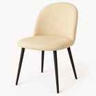 Nicer Interior - Chaises d'appoint en simili-daim et pieds en métal - Beige - Lot de 4-Construction interne en bois durable
