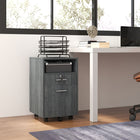 Vinsetto 2-Drawer Letter/A4 Filing Cabinet with Lock - Grey-Big drawer underneath accommodates hanging letters and A4-sized files
