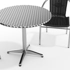 Table ronde en aluminium de 31,5 po avec 2 chaises en rotin noir, intérieur/extérieur (TLH-ALUM-32RD-020BKCHR2-GG)-7