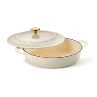 Tramontina - Bestow Casserole ronde en fonte émaillée de 4 Qt avec couvercle – Finition émail porcelaine – Latte-Construction en fonte offrant une rétention et distribution de chaleur supérieures