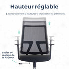 MotionGrey - Chaise de bureau ergonomique AeroMesh - Dossier en maille respirante avec accoudoirs réglables - Noir-Installation facile - Notre ensemble comprend des instructions claires ainsi que tous les accessoires nécessaires pour assembler la chaise. Votre chaise de bureau haut de gamme sera prête à l’emploi en un rien de temps