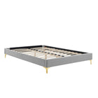 Modway Sutton Performance Velvet Full Bed Frame - Light Grey-Full Bed Frame
