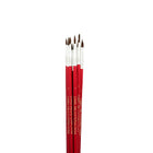 DBLG Imports - Pinceau rond en poil de chameau taille 1, Paquet de 12-Manche rouge moyen