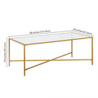 Hudson&Canal Henley 48"W Rectangular Coffee Table with Glass Top - Brass-9