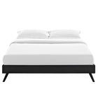 Modway Loryn Vinyl King Bed Frame with Round Splayed Legs - Black-Non-Marking Foot Glides