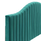 Modway Brielle Channel Tufted Performance Velvet Twin Headboard - Teal-Performance Velvet Upholstery