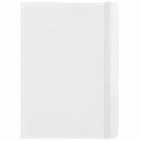 JAM Paper Hardcover Medium Journal Notebook with Elastic - 100 Lined Sheets - 5" x 7" - White-Colour: White | Be stylish and organized with a colourful note book.