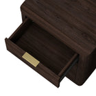 Manhattan Comfort Evelyn 20" Modern 3-Drawer Nightstand 2-Piece Set - Brown-Raised Platform Mop Base Design Allows for Easy Cleaning