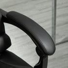 HOMCOM PU Leather Executive Reclining Office Chair with Arms - Black-Colour: Black