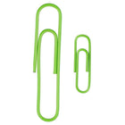 JAM Paper Combo Pack Colourful Paper Clips - Standard & Jumbo - Lime Green - 100 Pack & 75 Pack -Size: 1 inch (Standard/Regular) & 2 Inch (Jumbo) | Keep your stacks of paper organized with coloured paper clips