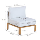 Manhattan Comfort Vine Modern 4-Piece Patio Conversation Set - Cream-Table Features a Marble Design Adding Stunning Elegance to Any Space