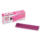 JAM Paper Standard Size Colourful Staples - Fuchsia Pink - 5000 Pack-Quantity: 5,000 count per box | Packaged in rows for efficient loading and reliable performance.