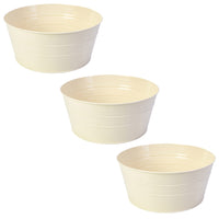My Home My Living - Boîtes rondes en métal, lot de 3 - 26,7 cm de diamètre x 12,1 cm de hauteur - Crème-Dimensions: 10.5”Dia. x 4.75”H