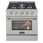 Kucht 30" KNG Series Pro Style Propane Gas Range - Stainless Steel-This 4-burner gas range includes two 15,000 BTU burners and two 9,000 BTU burners