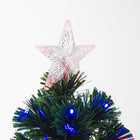 HOMCOM 4' Pre-Lit Artificial Christmas Spruce Tree with LED and Optical Fibre - Green-Colour: Green 