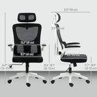 Vinsetto Mesh Office Chair with Adjustable Headrest and Lumbar Support - Black-The mesh fabric is breathable and soft