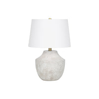 Monarch Specialties 20" H Table Lamp - Cream Concrete / Ivory / Cream Shade-Bring some modern style to your living space with this 20"h table lamp in a classic urn shaped base with a cream concrete textured finish, a simple ivory linen tapered drum shade, finished with a gold finial on top
