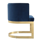 Manhattan Comfort Aura 24.4" Modern Velvet Upholstered Dining Chair - Royal Blue and Polished Brass-Weight Capacity: 300 lb