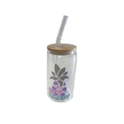 Wamaco Pineapple Mindful Collection Set - Hard Cover Fushia Journal, Be Happy Glass with Lid and Straw, Pen-5