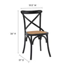 Modway Gear Dining Side Chair - Black-Coated Elm Wood Frame