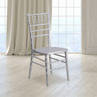 Flash Furniture HERCULES Series Silver Wood Chiavari Chair-Reinforced stress points provide greater stability