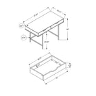 Monarch Specialties 7569 48" Computer Desk - Natural/White Metal-Product dimensions: 47.25 inches L x 23.75 inches W x 30 inches H