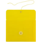 JAM Paper Plastic Envelopes with Button and String Tie Closure, Index Booklet, 5.25 x 7.5, Yellow Poly, 24 Pack (920B1yeg)-Size: 5-1/4" x 7-1/2"