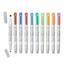 Zebra Dual tip Highlighters - Dot and Doodle Fine point - Assorted Colours – 10 Pack-Adjust dot size with pressure 2mm to 5mm
