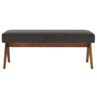 Modway Lyra 47" Fabric Upholstered Bench - Dark Grey-Assembly Required