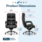 La-Z-Boy - Fauteuil de bureau en cuir reconstitué ergonomique Aberdeen - Noir-Ce produit respecte les normes de l’industrie BIFMA en matière de sécurité et de durabilité