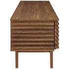 Modway Render 71" TV Stand - Walnut-Adjustable Shelves On Both Sides