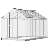 Outsunny 10' x 6' x 6.4' Polycarbonate Greenhouse- Powder-coated aluminium alloy frame offers durable support    
 
