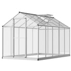 Outsunny - serre en polycarbonate 10 pi x 6 pi x 6,4 pi- Le cadre en alliage d'aluminium avec revêtement en poudre offre un support durable  
