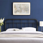 Modway Alessia Metal Queen Headboard - Black-Powder Coated Iron Construction