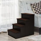 PawHut 21.3" H Pet Stairs for High Bed - Dark Coffee-Using high-quality MDF material for both pet and the owner' healthy 